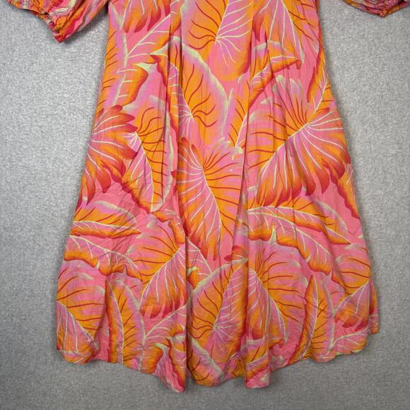 Farm Rio Anthropologie Bright Forest Midi Dress Size L Orig. $220 - Picture 11 of 12
